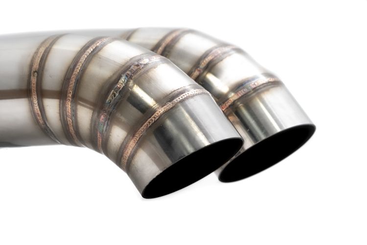 Megan Racing Universal Dual 3" VIP Exhaust Tip "Blast Pipe" Style (weld-on) - Turn Down - Stainless Tips - LW-UT-FD-D3