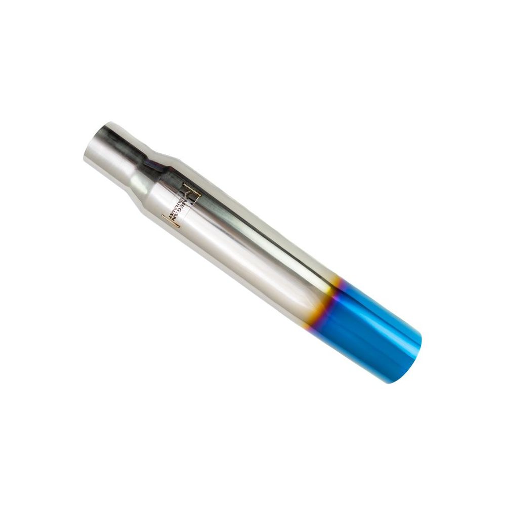 Megan Racing Universal 3" to 4" VIP Exhaust Tips "Blast Pipes" Style - Single - Angled - Blue Tip - MR-UT-S4-BT-V2