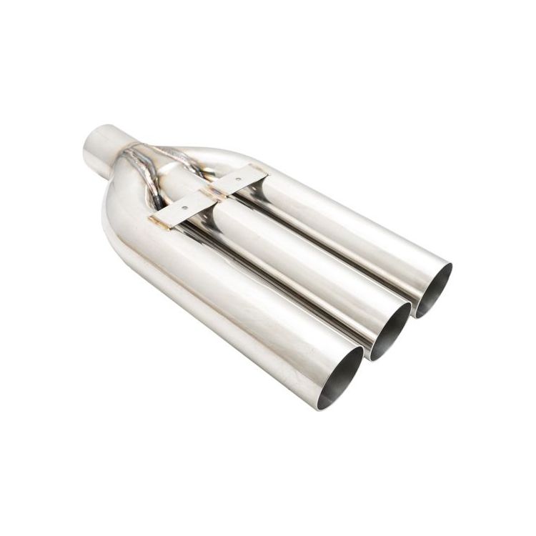 Megan Racing Universal Triple 3" VIP Exhaust Tip "Blast Pipe" Style (weld-on) - Straight Cut - Stainless Tips - MR-UT-TR3