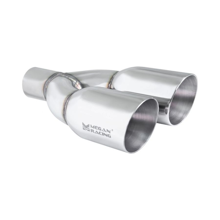 Megan Racing Universal 3.5" Dual Tips Round Slanted Universal Muffler Tip Driver Side