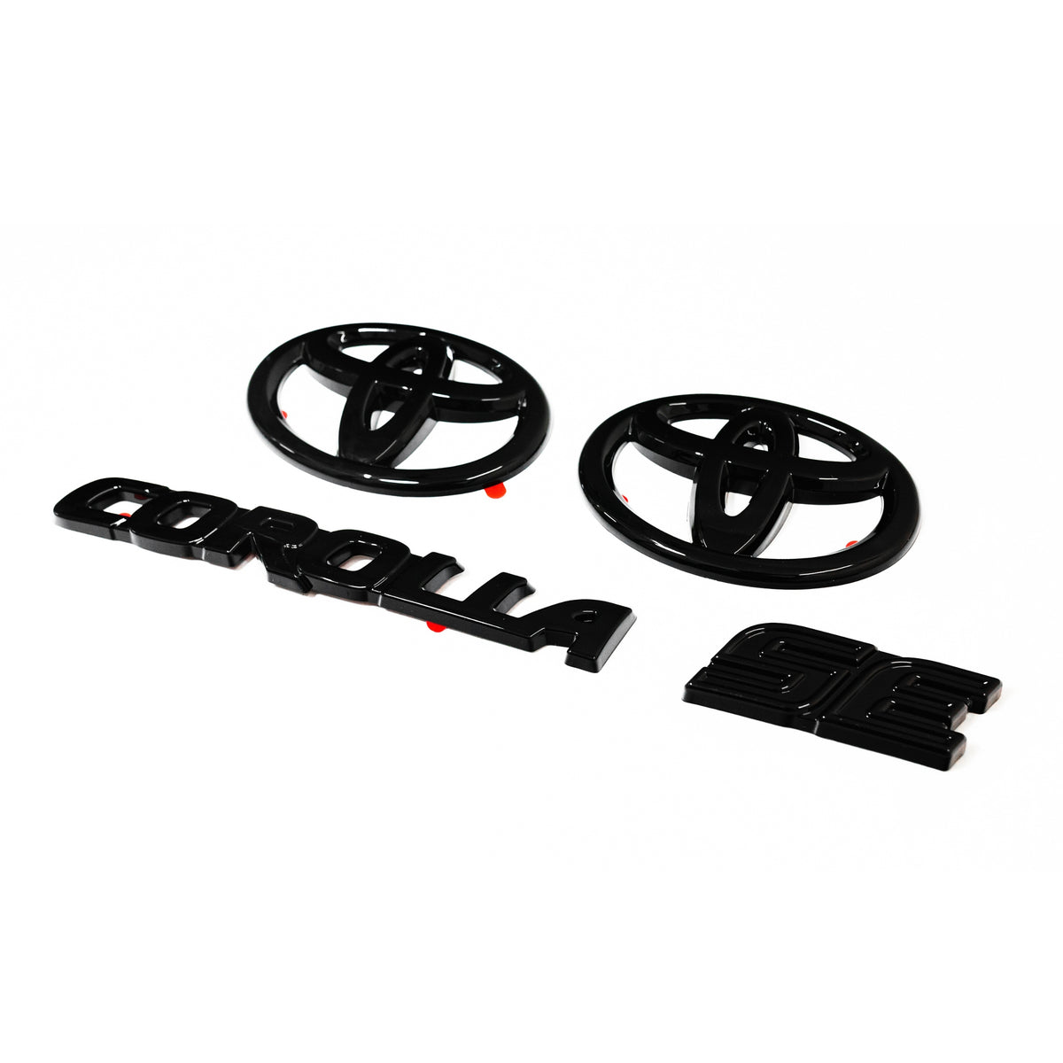 Gloss Black Emblem 4PCS Overlays for 2020–2023 Toyota Corolla SE