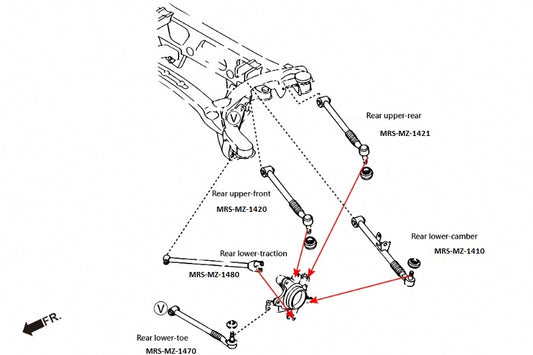 Megan Racing Rear Toe Control Arms for Mazda MX-5 Miata NC (06-15)/ RX-8 (03-12)