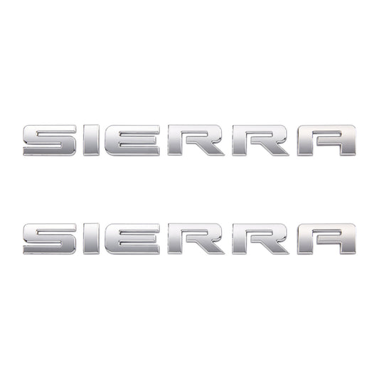 Left & Right Door Emblems For GMC SIERRA Letter Liftgate Nameplates Badge
