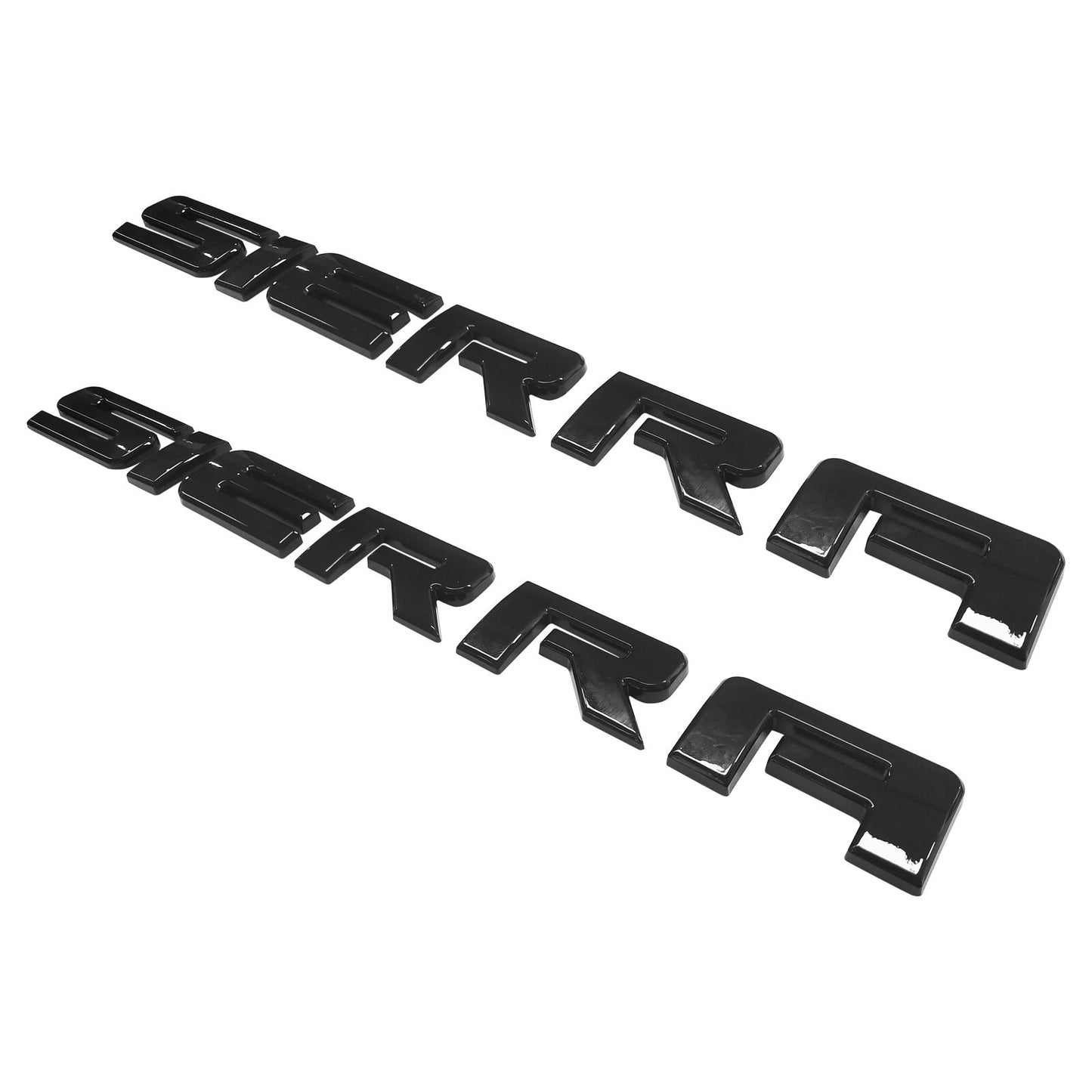 Left & Right Door Emblems For GMC SIERRA Letter Liftgate Nameplates Gloss Black Badge