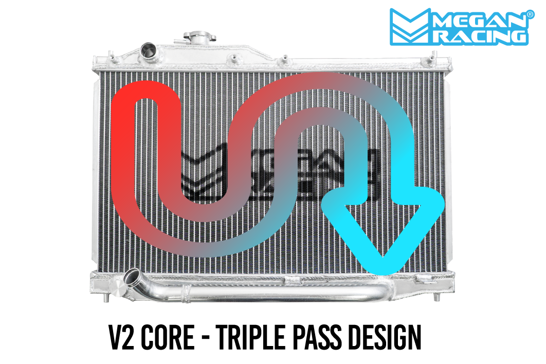 Megan Racing Aluminum "Triple Pass" V2 Radiator for 2000-2009 Honda S2000