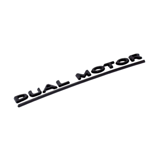 Fits Tesla Model 3 & Model Y All Black 'DUAL MOTOR' Rear Emblem