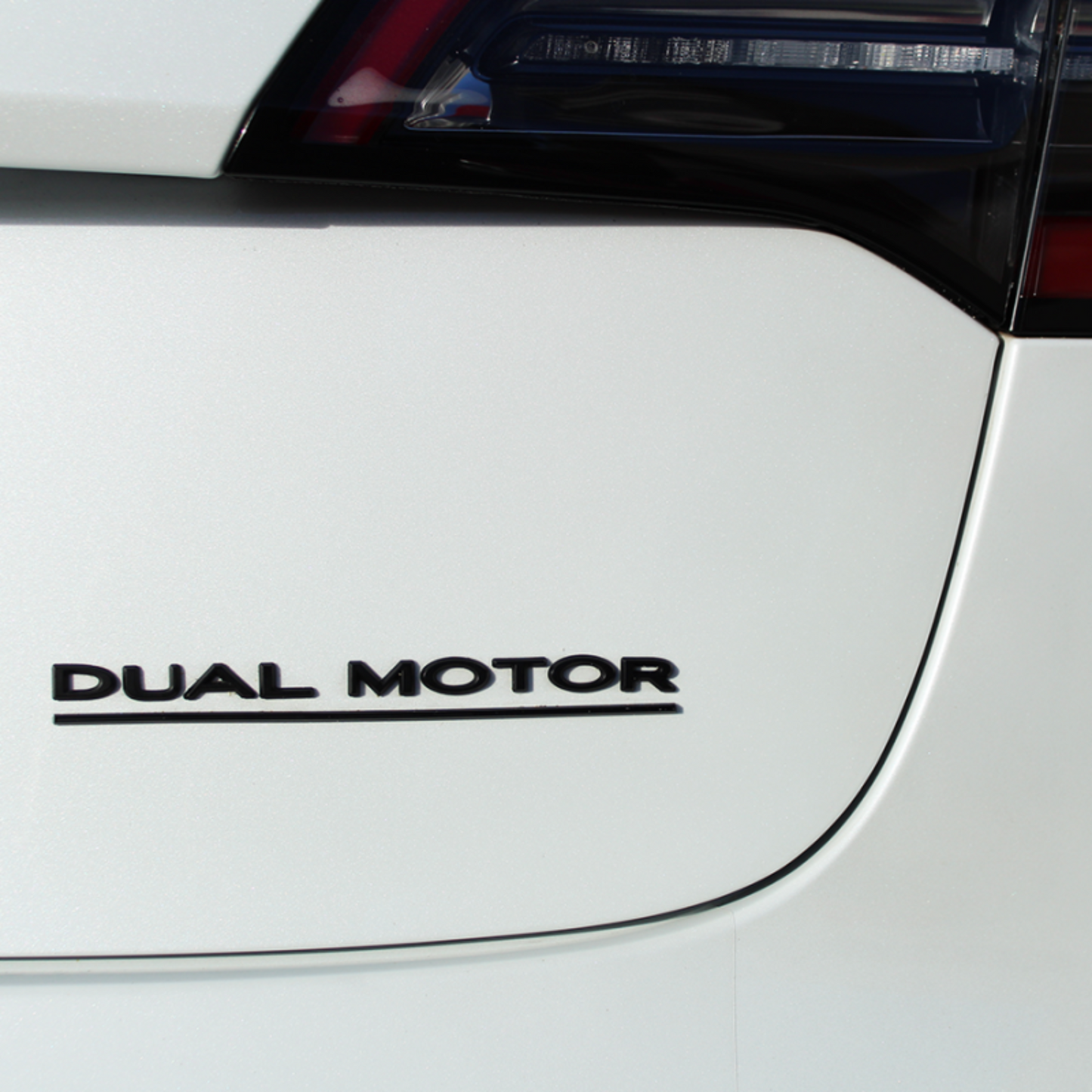 Fits Tesla Model 3 & Model Y All Black 'DUAL MOTOR' Rear Emblem