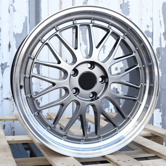 BBS LM Style Mesh Wheels Hyper Black Machined Lip