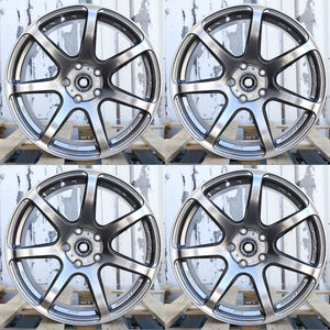 18 Inch Work T7R Style Wheels 5x114.3 Staggered Set