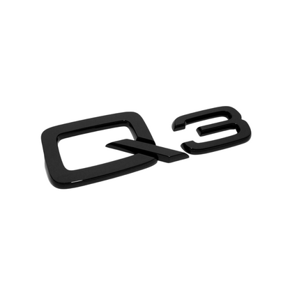 "Q3" Gloss Black Raised Letter Emblem For Rear Trunk Lid Fits Audi