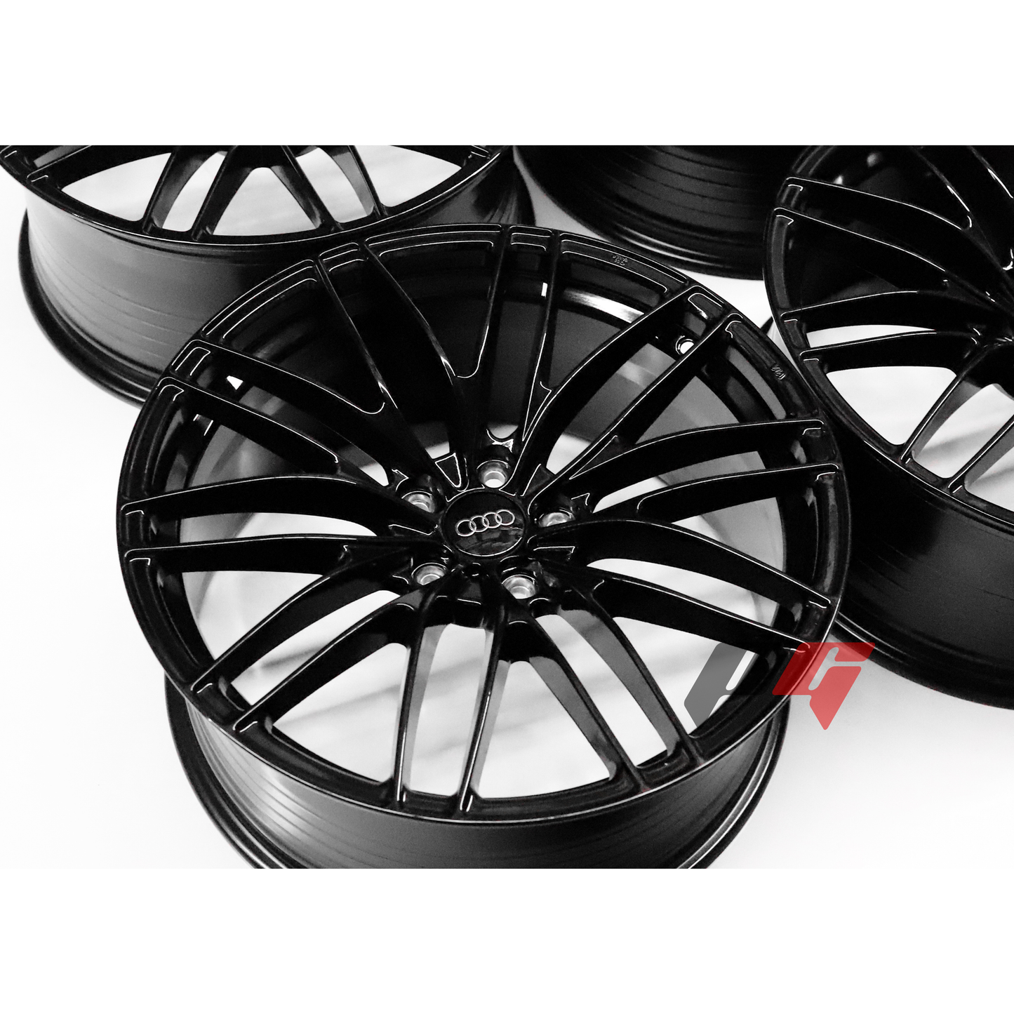 HR21 Style 19x8.5+40 (5x112) Gloss Black Wheels fit AUDI