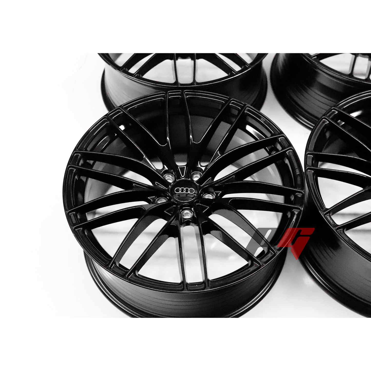 HR21 Style 19x8.5+40 (5x112) Gloss Black Wheels fit AUDI