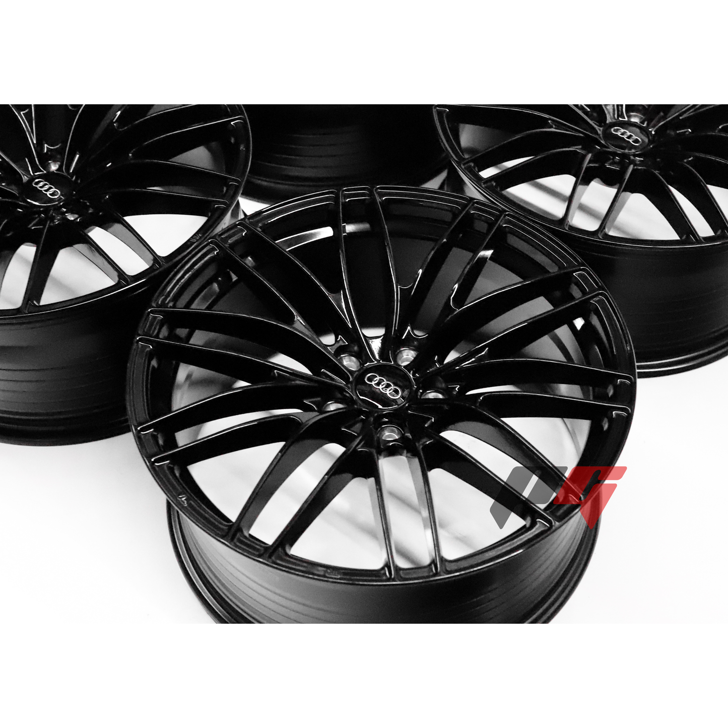 HR21 Style 19x8.5+40 (5x112) Gloss Black Wheels fit AUDI