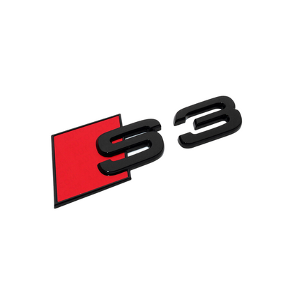 "S3" Gloss Black Raised Letter Emblem For Rear Trunk Lid Fits Audi