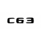 "C63" Gloss Black Raised Letter Emblem For Rear Trunk Lid Fits Mercedes C Class