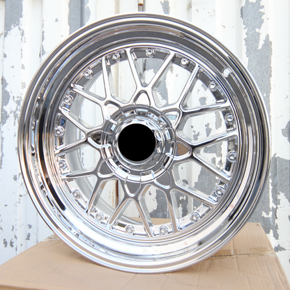 BTS-3 | BBS RS2 Style Wheels | White Chrome w/ Chrome Rivets
