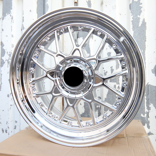BTS-3 | BBS RS2 Style Wheels | White Chrome w/ Chrome Rivets