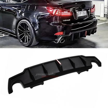 2006-2013 Lexus IS250/ IS350 Sedan Matte Black Rear Bumper Diffuser With 3rd Brake Light