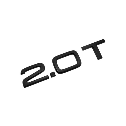"2.0T" Gloss Black Raised Turbo Emblem For Rear Trunk Lid Fits Audi