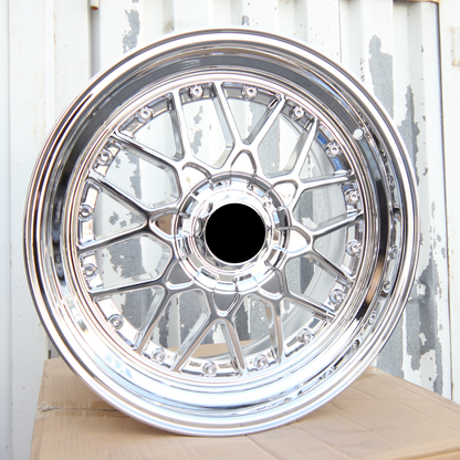 BTS-3 | BBS RS2 Style Wheels | White Chrome w/ Chrome Rivets