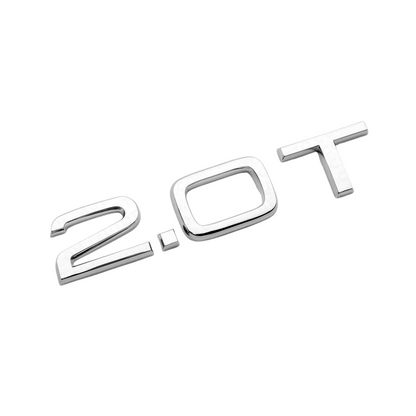 "2.0T" Chrome Raised Turbo Emblem For Rear Trunk Lid Fits Audi