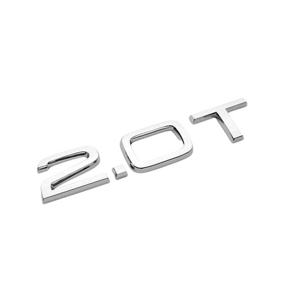 "2.0T" Chrome Raised Turbo Emblem For Rear Trunk Lid Fits Audi