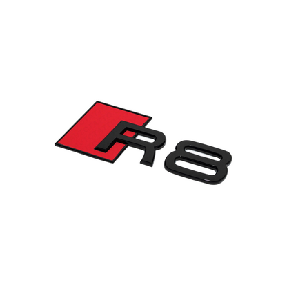 "R8" Gloss Black Raised Letter Emblem For Rear Trunk Lid Fits Audi