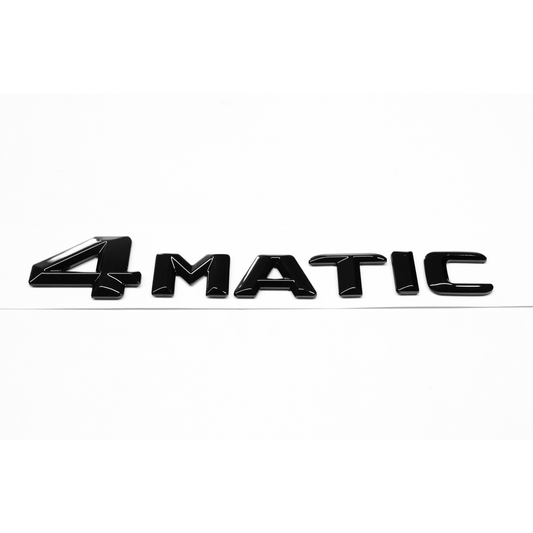 "4MATIC" Gloss Black Raised Letter Emblem For Rear Trunk Lid Fits All Mercedes-Benz Models