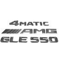 "GLE550" + "AMG" + "4MATIC" Chrome Raised Letter Emblem For Rear Trunk Lid Fits Mercedes GLE