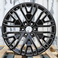 22x9" Black Milled Wheels (6x139.7) Fits Chevy Tahoe Silverado GMC Sierra Yukon Cadillac Escalade