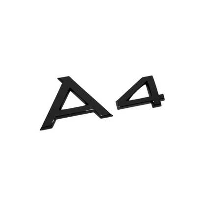 "A4" Gloss Black Raised Letter Emblem For Rear Trunk Lid Fits Audi