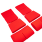 BRIDE Replacement Non-Recliner Fixed Back Seat Cushion Pads – Red (3-Piece Set)