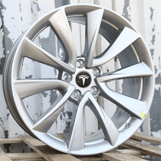 Silver Stiletto Wheels Fits TESLA MODEL 3 & Y 19X8.5" ET40 5X114.3
