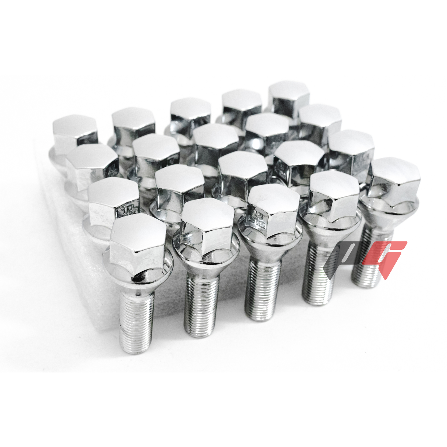 20pcs M12x1.25 Wheel Lug Bolts Shank 28mm For Chrysler 200/ Dodge Dart/ Jeep Silver