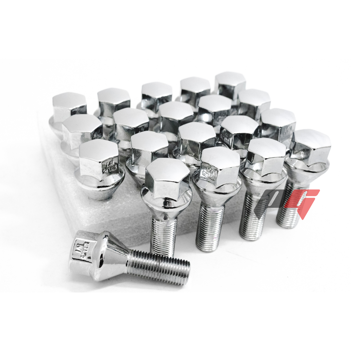 20pcs M12x1.25 Wheel Lug Bolts Shank 28mm For Chrysler 200/ Dodge Dart/ Jeep Silver