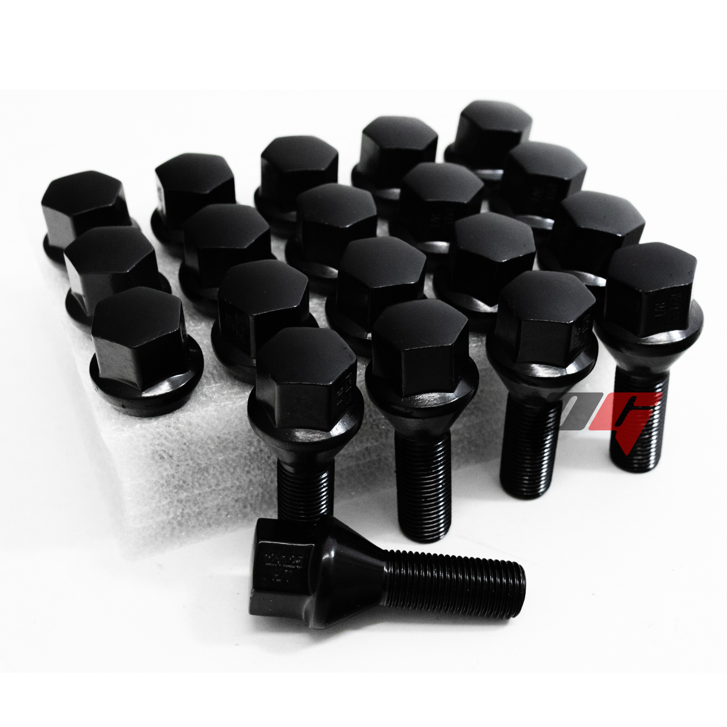 20pcs Black M12x1.25 Cone Seat Wheel Lug Bolts For Dart, Compass, Renegade, Cherokee