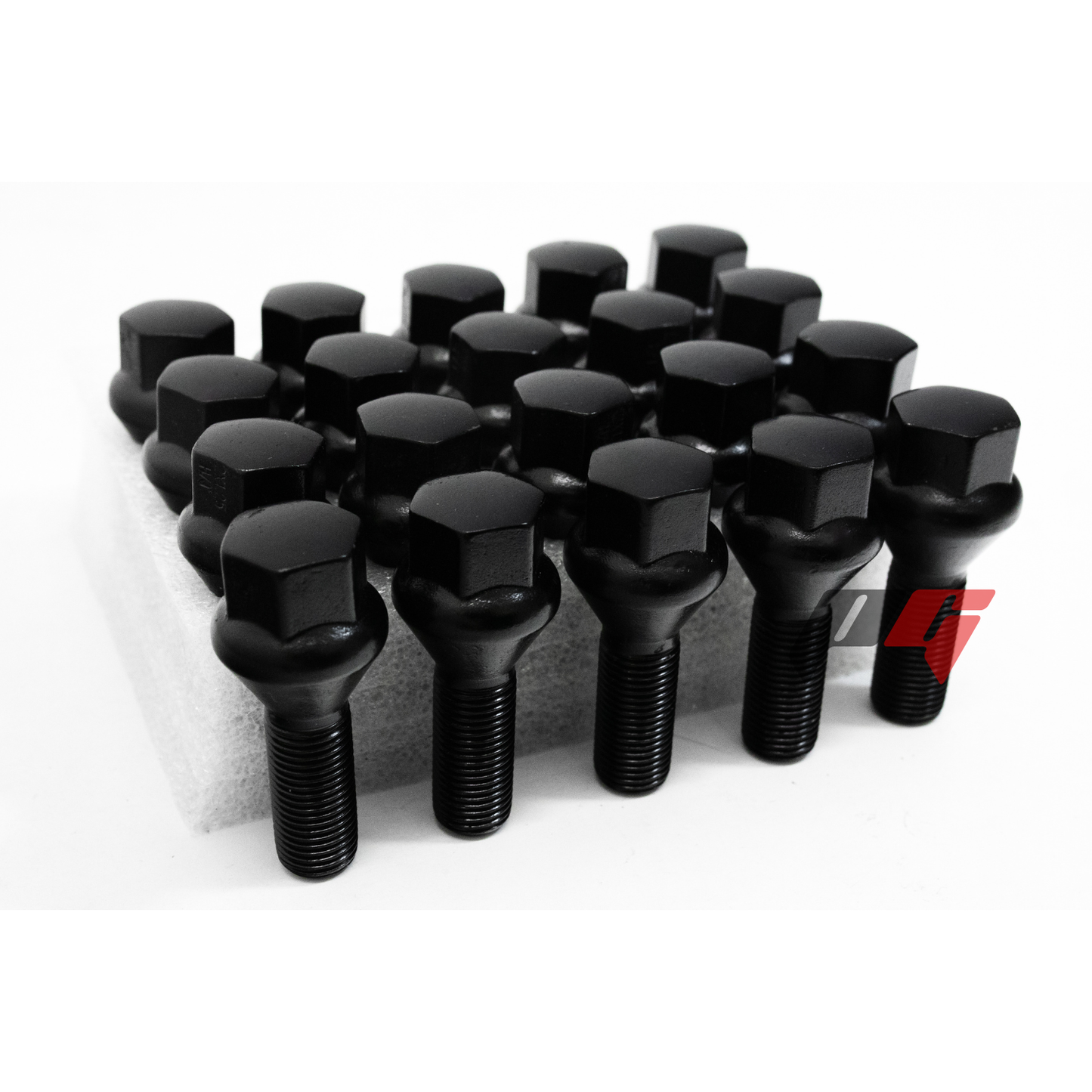 20pcs Black M12x1.25 Wheel Lug Bolt 28mm Shank For Cherokee, Compass, Renegade, Dart