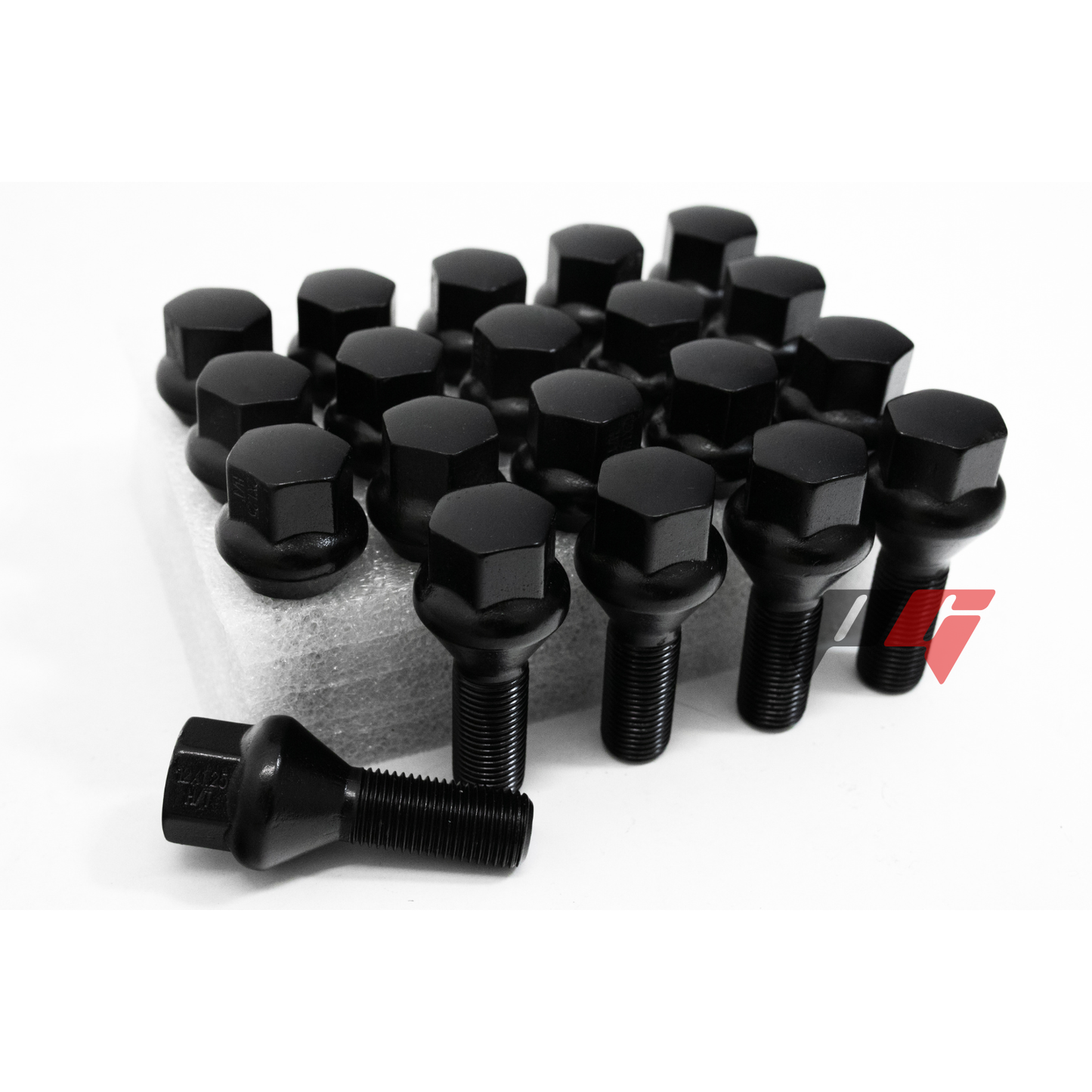 20pcs Black M12x1.25 Wheel Lug Bolt 28mm Shank For Cherokee, Compass, Renegade, Dart