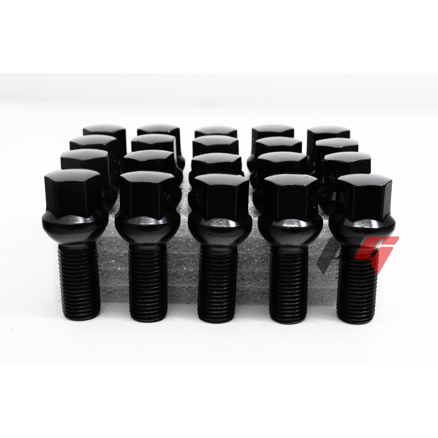 20pcs Black M14x1.5 Ball Seat Wheel Lug Bolts 28mm Shank For Mercedes Benz Wheels