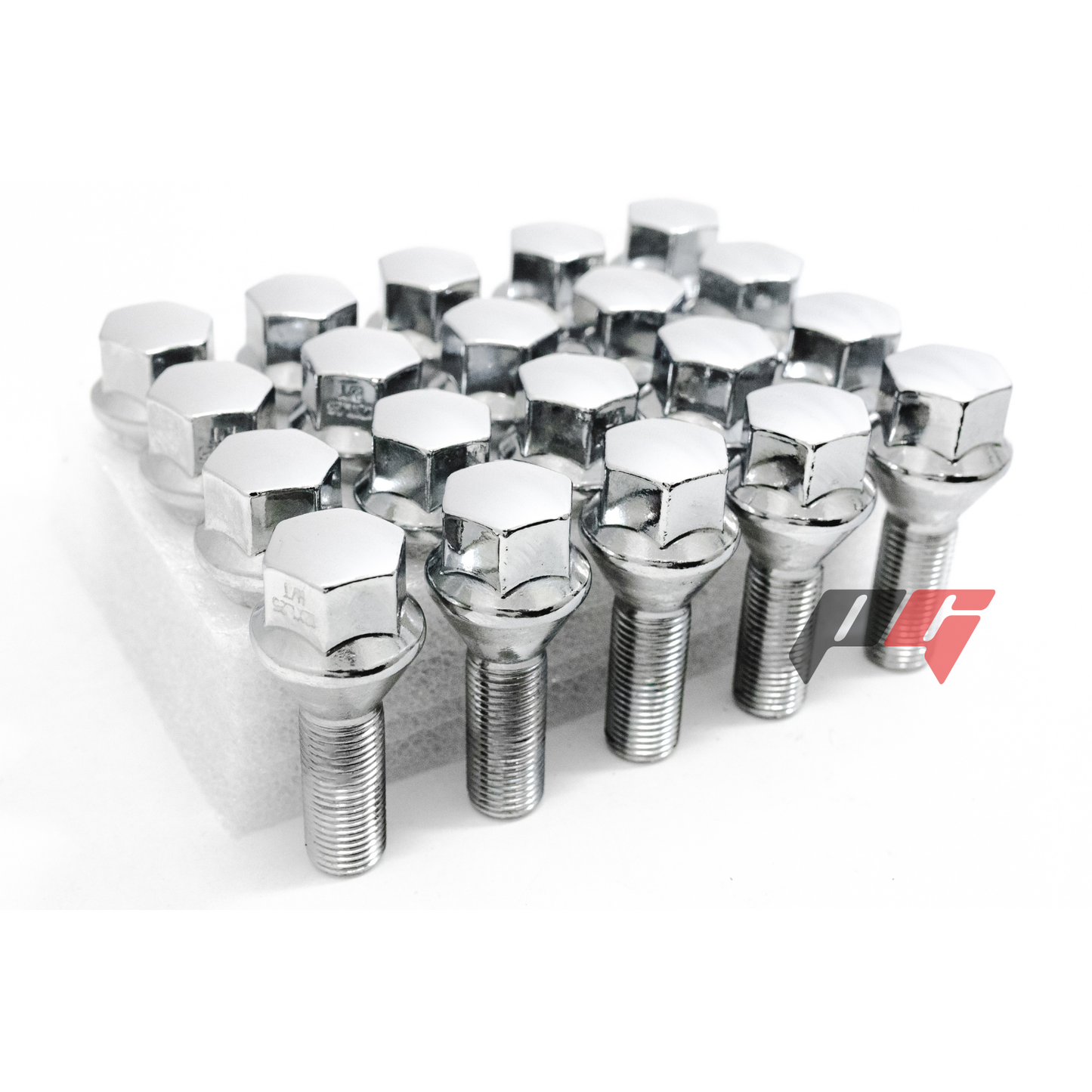 20pcs Chrome M12x1.25 Cone Seat Wheel Lug Bolts For Dart, Compass, Renegade, Cherokee