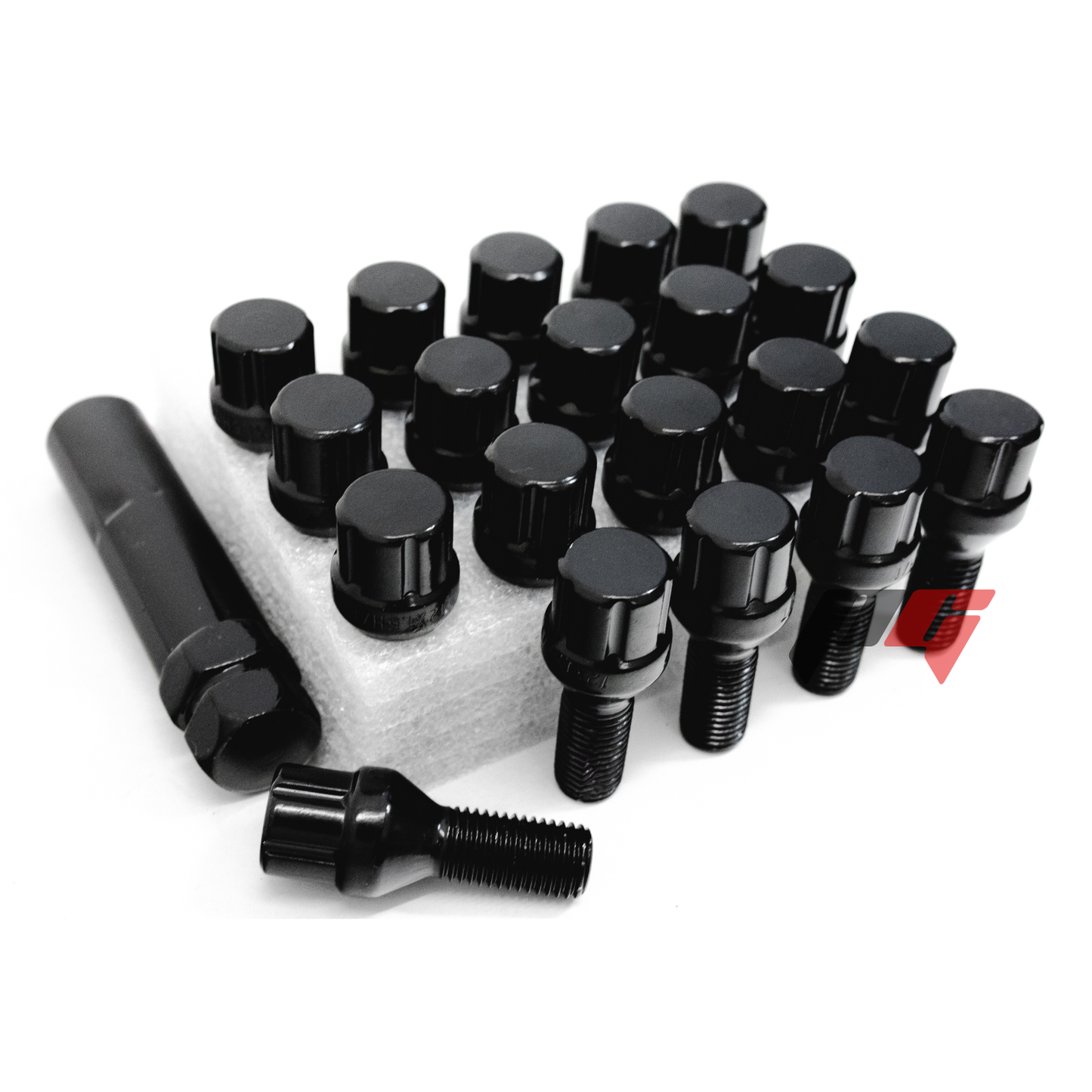 20pcs Black M12x1.5 Spline Lug Bolts For BMW M3, M5, 335i, 135i, E46, F10, F30, E36 + Key