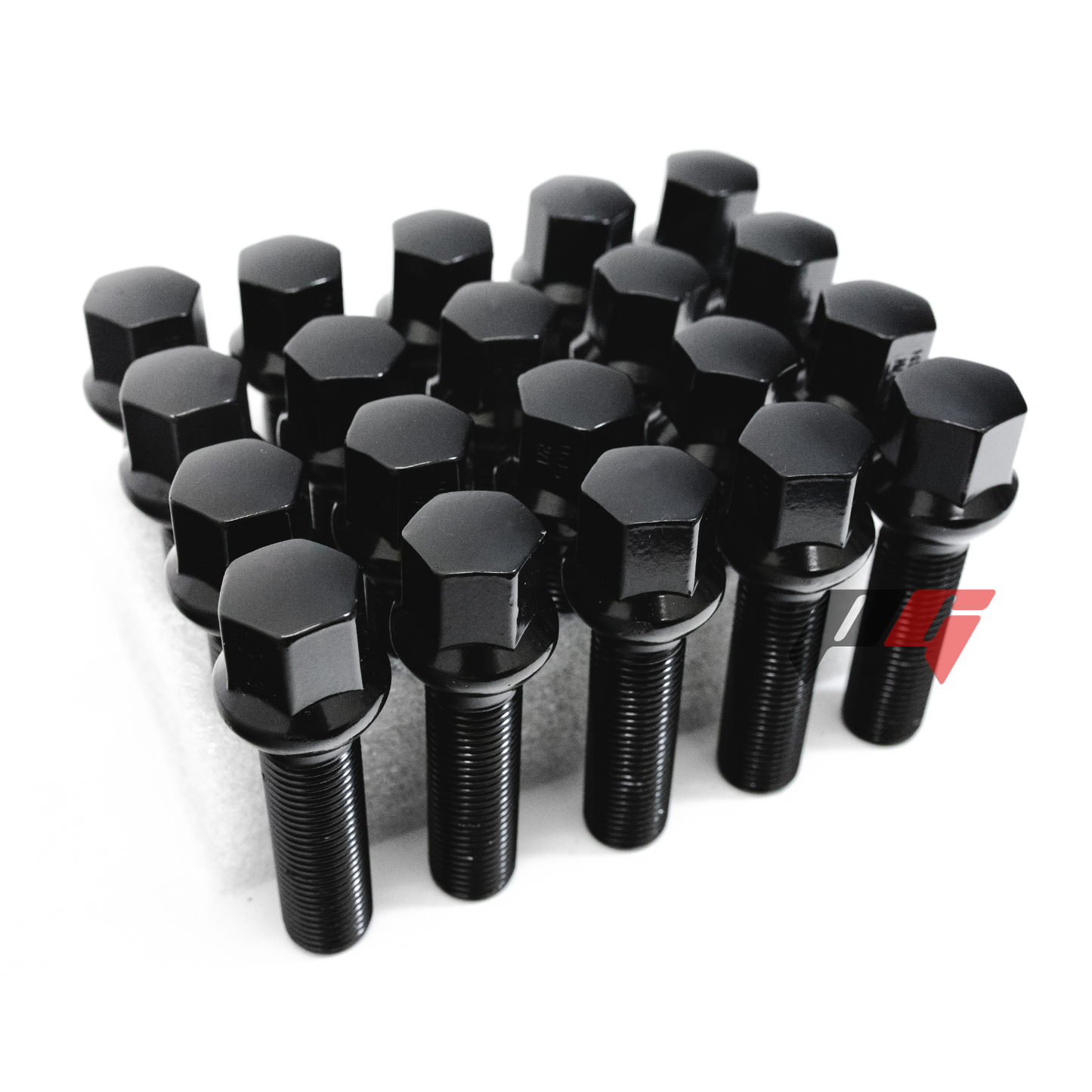 20pcs Black M14x1.5 Ball Seat Wheel Lug Bolts 45mm Shank For Mercedes Benz Wheels