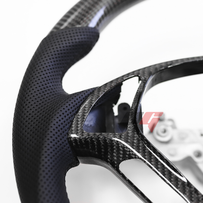 FOR 2007-2013 INFINITI G35/G37 CARBON FIBER & LEATHER STEERING WHEEL