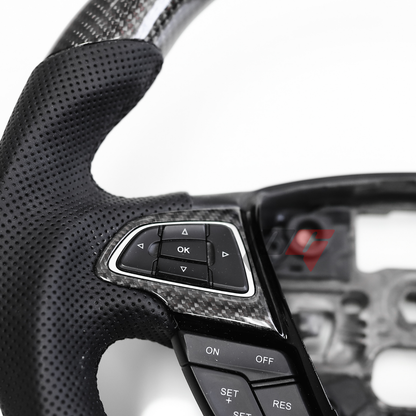 FOR 2015-2018 FORD FOCUS MK3 CARBON FIBER & LEATHER STEERING WHEEL