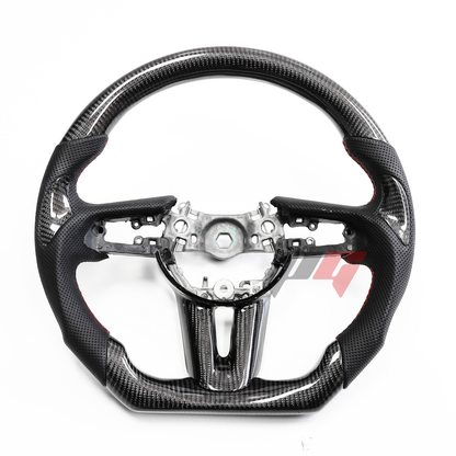 FOR 2019-2023 MAZDA3 CARBON FIBER & LEATHER STEERING WHEEL