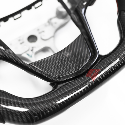 FOR 2013-2019 CADILLAC ATS/ ATS V CARBON FIBER & LEATHER STEERING WHEEL
