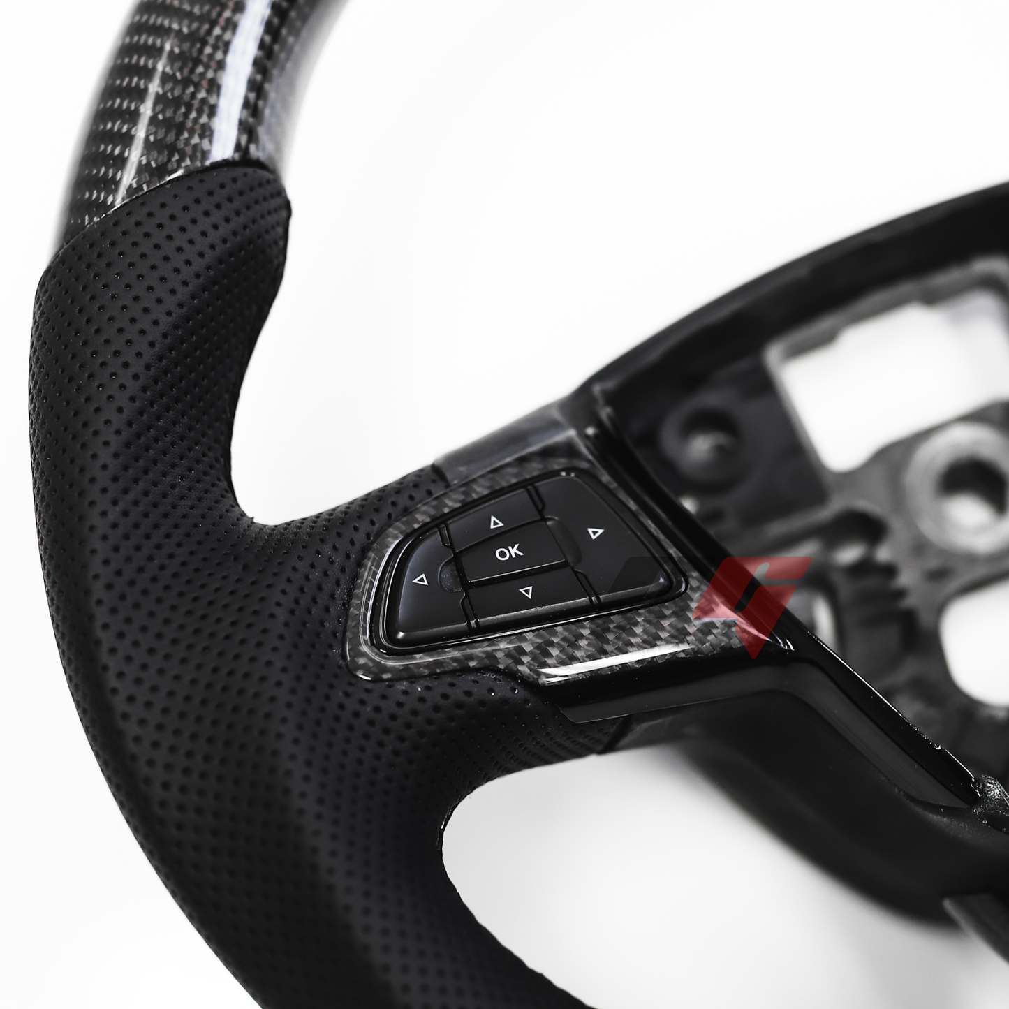 FOR 2015-2018 FORD FOCUS MK3/RS/ST CARBON FIBER & LEATHER STEERING WHEEL