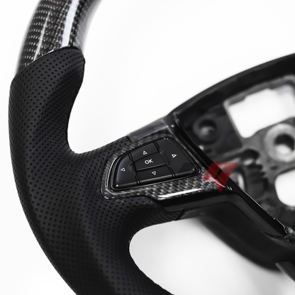 FOR 2015-2018 FORD FOCUS MK3/RS/ST CARBON FIBER & LEATHER STEERING WHEEL