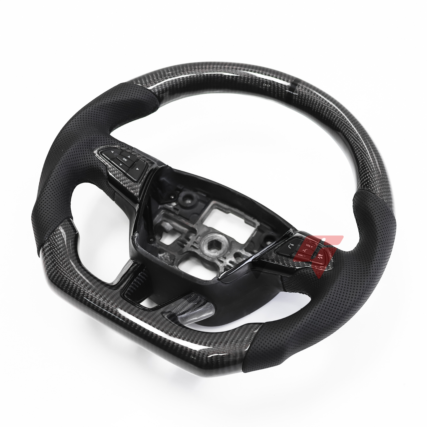 FOR 2015-2018 FORD FOCUS MK3/RS/ST CARBON FIBER & LEATHER STEERING WHEEL