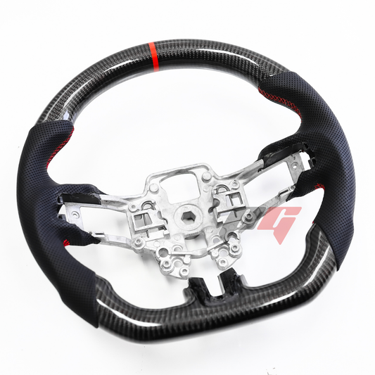 FOR 2018-2023 FORD MUSTANG CARBON FIBER & LEATHER STEERING WHEEL